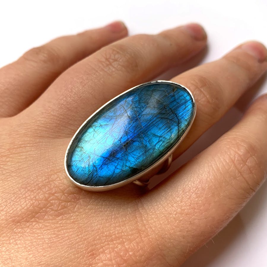 Large store labradorite ring